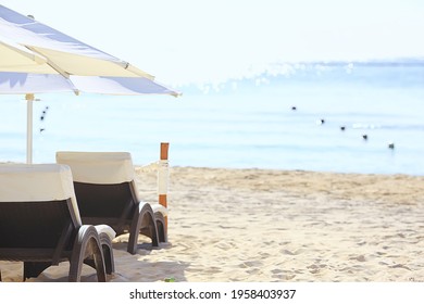 Mexico Caribbean Beach Hotel Sun Loungers By The Sea Vacation