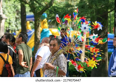 Mexico City - Mexico, 04 26 2010: A Street Vendor Selling Toys At A Festival In Mexico