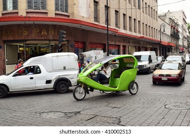 Mexico City - 23/04/2016 - Cycle Taxi At 16th December Street Mexico City