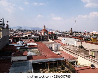 Mexico City, Mexico - April 21, 2022: View Of Mexico City From Above	
