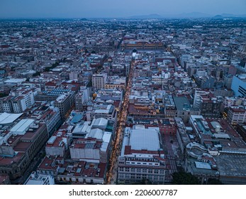 Mexico City, Mexico - April 21, 2022: View Of Mexico City From Above	
