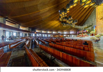 MEXICO CITY - AUGUST 14, 2010: Interior of the Basilica of our lady of Guadalupe in Mexico city - Latin America