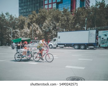 MEXICO CITY - August 25, 2019: Mexico City Taxi Bike