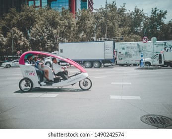 MEXICO CITY - August 25, 2019: Mexico City Taxi Bike