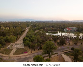 Mexico City, Mexico / Circa April 2019: Aerial View Chapultepec Park And Periferico