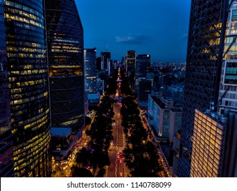 Mexico City - Ciudad de Mexico, sunset at Chapultepec and Reforma avenue