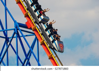  Mexico City, Mexico - December 1, 2016 : Six Flags  Adventure Amusement Park In Mexico City.