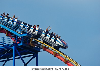  Mexico City, Mexico - December 1, 2016 : Six Flags  Adventure Amusement Park In Mexico City.