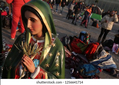 Mexico City, Mexico December 12 2018 Mexicans pilgrims take part in the annual celebrations of Guadalupe’s Virgin patron art the Basílica de Guadalupe in Mexico City.