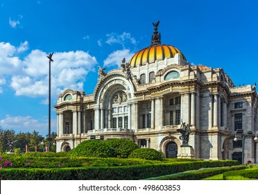 MEXICO CITY, MEXICO - DECEMBER 27, 2015; The Museum of Fine Arts (Palacio Bella Artes). It s one of the most prominent cultural centers in Mexico City.