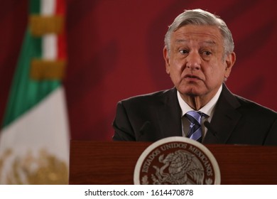 Mexico City January 9 2020. Andrés Manuel López Obrador, President Of Mexico Attend His Every Morning Press Conference.