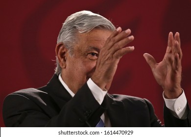 Mexico City January 9 2020. Andrés Manuel López Obrador, President Of Mexico Attend His Every Morning Press Conference.