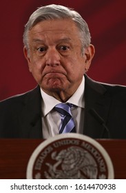 Mexico City January 9 2020. Andrés Manuel López Obrador, President Of Mexico Attend His Every Morning Press Conference.