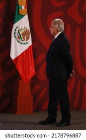 Mexico City, Mexico July 14 2022. Andrés Manuel López Obrador, Mexican President In His Morning Press Conference.