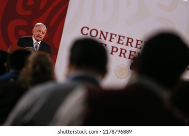 Mexico City, Mexico July 14 2022. Andrés Manuel López Obrador, Mexican President In His Morning Press Conference.