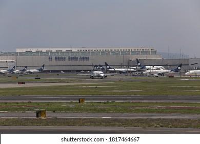 Mexico City, Mexico July 22 2020. Airplanes Of The Mexican Company AeroMéxico At The International Airport Of Mexico City.