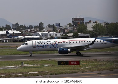 Mexico City, Mexico July 22 2020. Airplanes Of The Mexican Company AeroMéxico At The International Airport Of Mexico City.