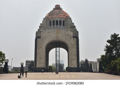 Mexico City, Mexico - May 13, 2019: Monumento A La Revolución (Monument To The Revolution) In Plaza De La República, Which Houses The Tombs Of Revolutionary Heroes And A Museum.