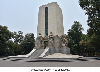 Mexico City, Mexico - May 14, 2019: The Monument To Álvaro Obregón By Sculptor Ignacio Asúnsolo In La Bombilla Park, Which Commemorates The Murder Of President Álvaro Obregón In 1928.