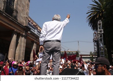 Mexico City May 24 2018 Andrés Manuel López Obrador, Presidential Candidate Of 