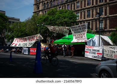 Mexico City, Cuauhtémoc - May 25, 2022: People Protesting Against The Missing People And Enforced Disappearance
