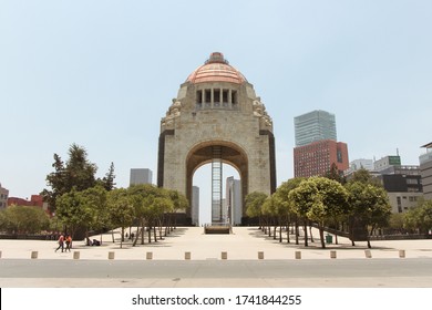 Mexico City, Mexico - May 26, 2020: Revolution Monument (Monumento A La Revolución) In CDMX Empty During Covid-19 Pandemic Quarantine