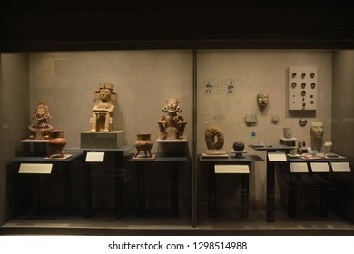 Mexico, Mexico City - November 01, 2018: The National Museum of Anthropology, located in Chapultepec Park, contains a unique collection of pre-Columbian archaeological and anthropological exhibits - Shutterstock ID 1298514988