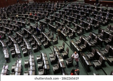 Mexico City, Mexico November 26 2020. Legislative Session Hall Of Deputies Of Mexico.