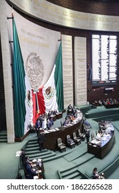 Mexico City, Mexico November 26 2020. Legislative Session Hall Of Deputies Of Mexico.