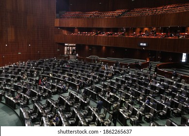 Mexico City, Mexico November 26 2020. Legislative Session Hall Of Deputies Of Mexico.