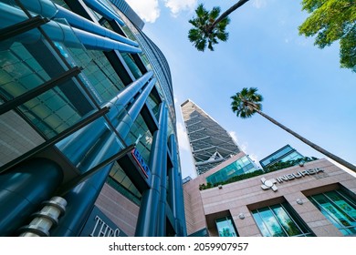 Mexico City - October 19, 2019: Skyscrapers On The Famous Reforma Avenue Worms Eye View