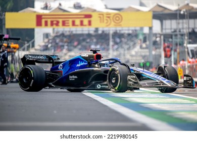 MEXICO CITY, MEXICO - October 28, 2022: Logan Sargeant At Round 20 Of The 2022 FIA Formula 1 Championship Taking Place At The Autódromo Hermanos Rodríguez In Mexico City Mexico