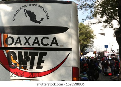 Mexico City, Mexico September 24 2019. Members Of The Independent Trade Union Organization National Coordinator Of Education Workers (CNTE), Establish A Demonstration Settling Around The Senate.