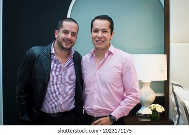 MEXICO CITY - September 25, 2014: Guests On The 25th Anniversary Of The Furniture Brand Mitchell Gold And Bob Williams, Where A Sale Was Held To Benefit The Foundation Of The Athlete, Lorena Ochoa.