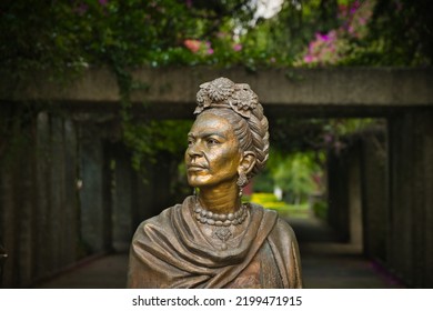 Mexico City - September 5, 2022: Frida Kahlo Statue 