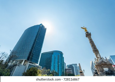 Mexico City Skyscrapers And Angel Of Independence