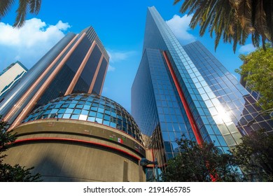 Mexico City stock exchange in Mexico located in financial center of Paseo de la Reforma. - Shutterstock ID 2191465785