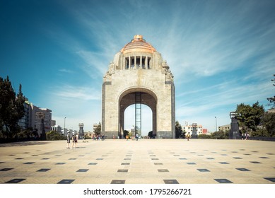 Mexico City/Mexico - 12/22/2019: Monumento A La Revolución, One Of The Most Famous Monuments In Colonia Tabacalera. 