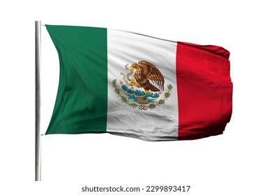 Mexico flag isolated on white background with clipping path. flag symbols of Mexico. flag frame with empty space for your text.
