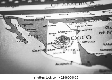 Mexico Flag On The Map