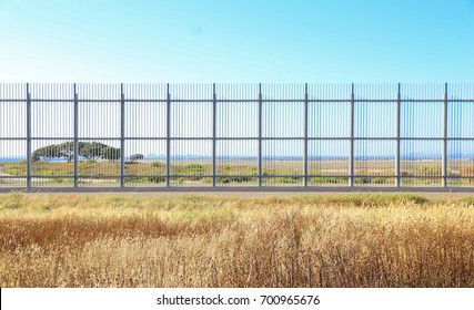 Mexico - United States Border Wall View From Tijuana