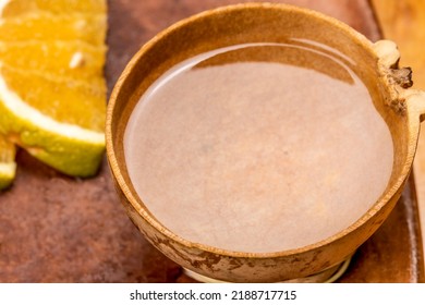 Mezcal Served In A Gourd Cup