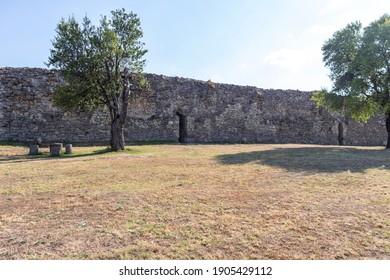 MEZEK, BULGARIA -JULY 19, 2020:  Sunset view of Ruins of ancient Mezek Fortress, Haskovo Region, Bulgaria