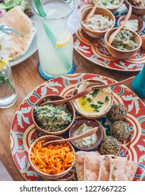 Mezze Platter With Hummus And Falafel