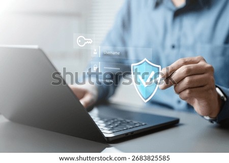 mfa, 2fa, security, login, verify, code, Business professional logging into a secure system with username and password, representing cybersecurity, data protection, and online account authentication.