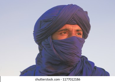 M'Hamid, Ouarzazate province / Morocco - 11/15/2017 : portrait of a Berber in M'Hamid, Morocco