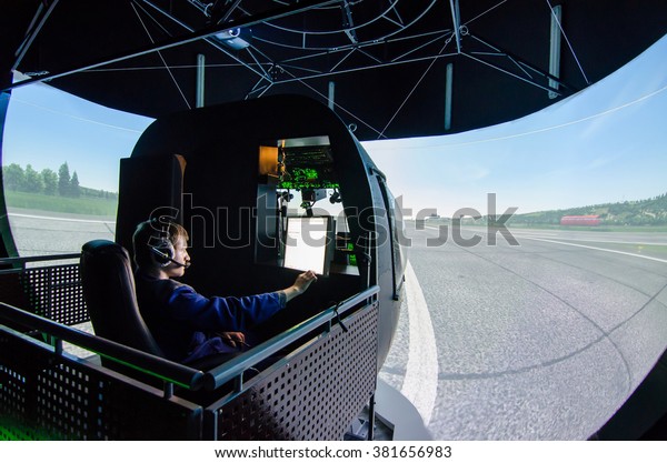 Mi-8 helicopter\
with a control panel\
simulator