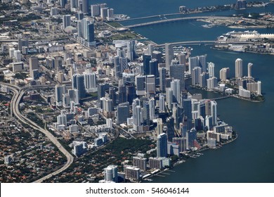 Miami Aerial View From The Airplane