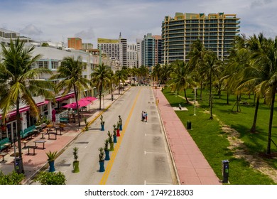 MIAMI BEACH, FL, USA - JUNE 1, 2020: South Beach Miami Reopening Phase 1 During Coronavirus Covid 19 Pandemic