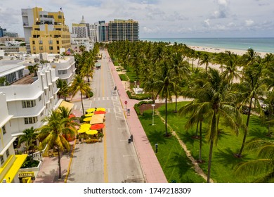 MIAMI BEACH, FL, USA - JUNE 1, 2020: South Beach Miami Reopening Phase 1 During Coronavirus Covid 19 Pandemic